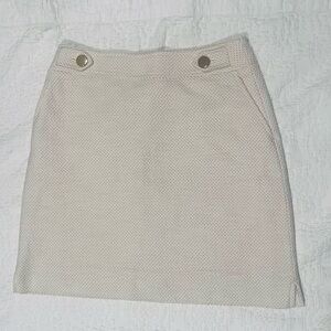 Ann Taylor Cream Textured Skirt